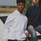 Filip is 185 cm tall and wears size L. | grey