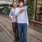 Boris is 183 cm tall and wears size L. | white