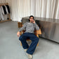 Kevin is 190 cm tall and wears size XL. | dark blue