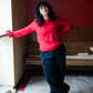Mina is 165 cm tall and wears size M. | red