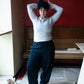 Mina is 165 cm tall and wears size M. | grey