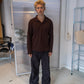 Peter is 188 cm tall and wears size XL. | dark brown